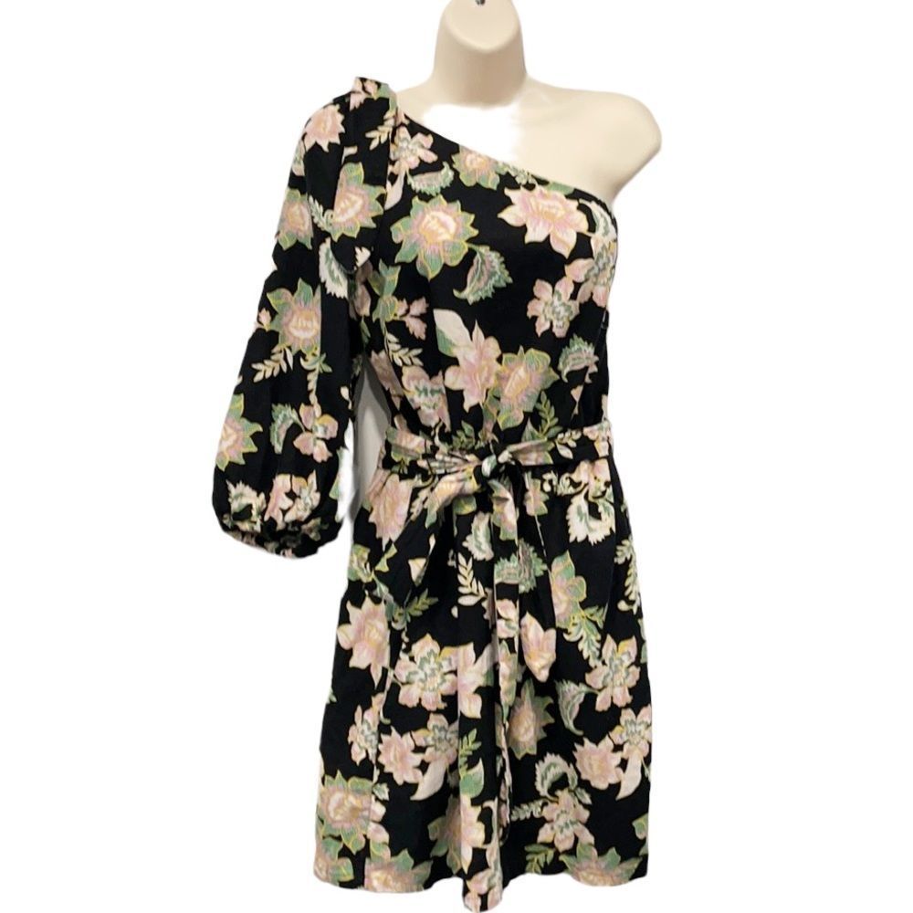 Who What Wear Womens Dress Sz Lg‎ One Shoulder Floral Feminine